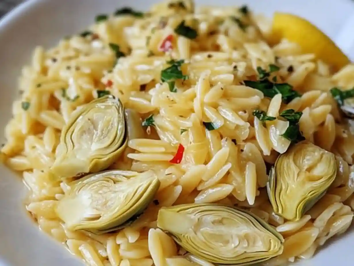 Orzo with Lemon and Artichokes