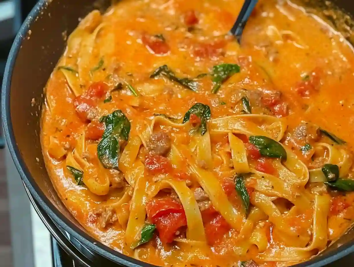 Creamy Tomato, Basil, and Sausage Pasta