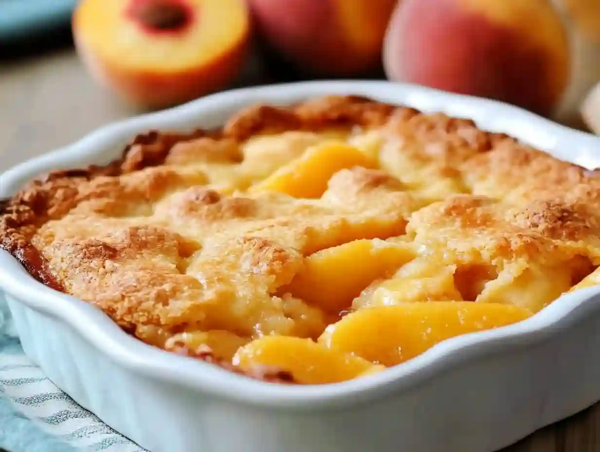 Peach Cobbler – A Classic American Dessert with Juicy Peaches