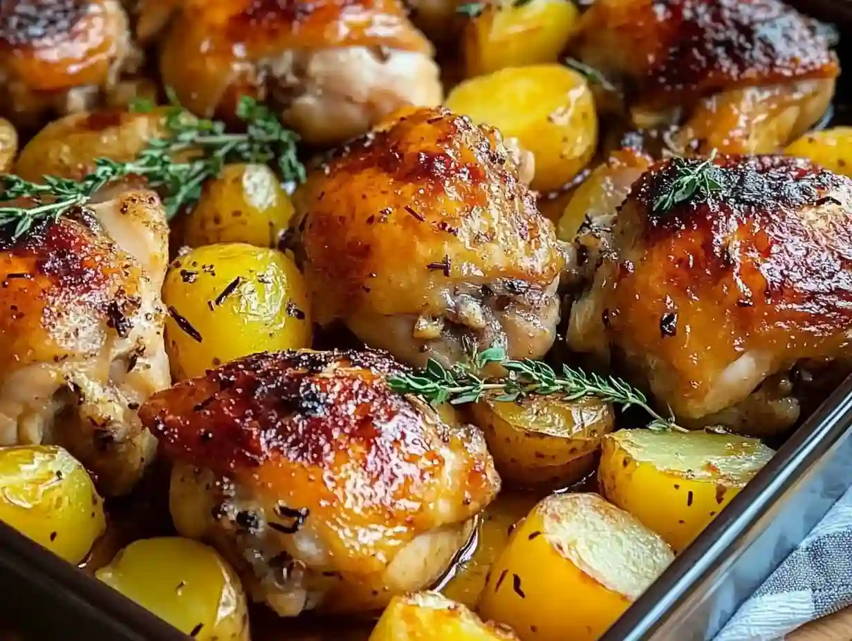 Oven-Baked Chicken Thighs with Potatoes