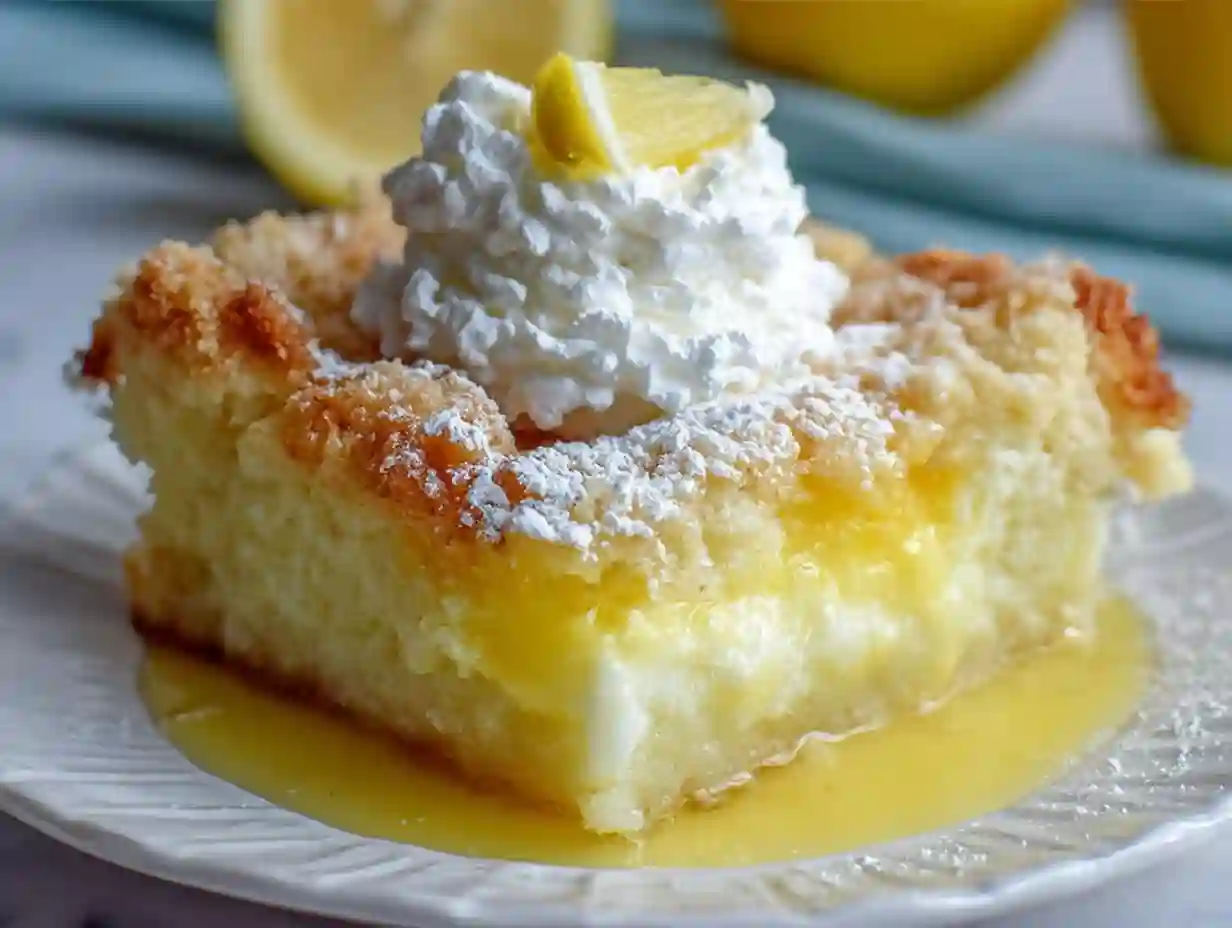 Lemon Cream Cheese Dump Cake – Sweet, Tangy, and Irresistibly Easy
