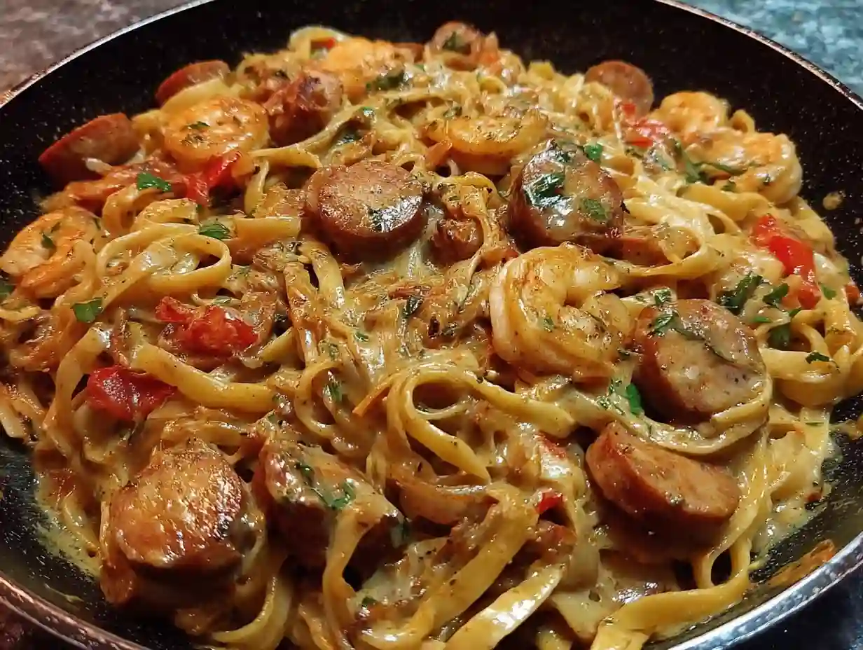 Cajun Shrimp Pasta with Sausage – Bold, Spicy, and Creamy