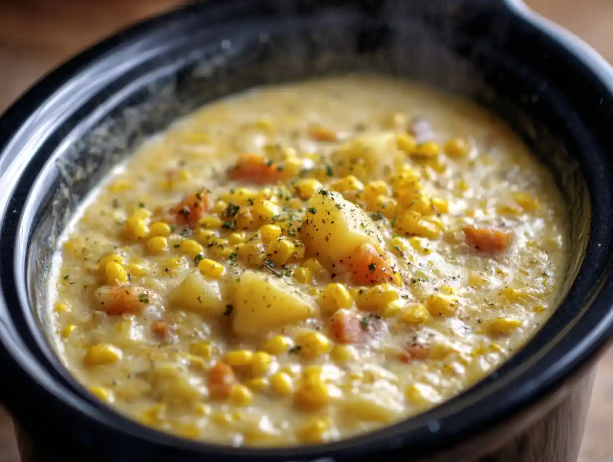 Slow Cooker Corn and Potato Chowder – Creamy Comfort in Every Spoonful