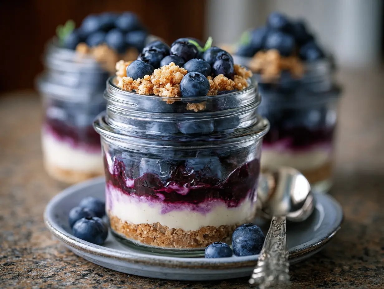 Baked Blueberry Breakfast Jars