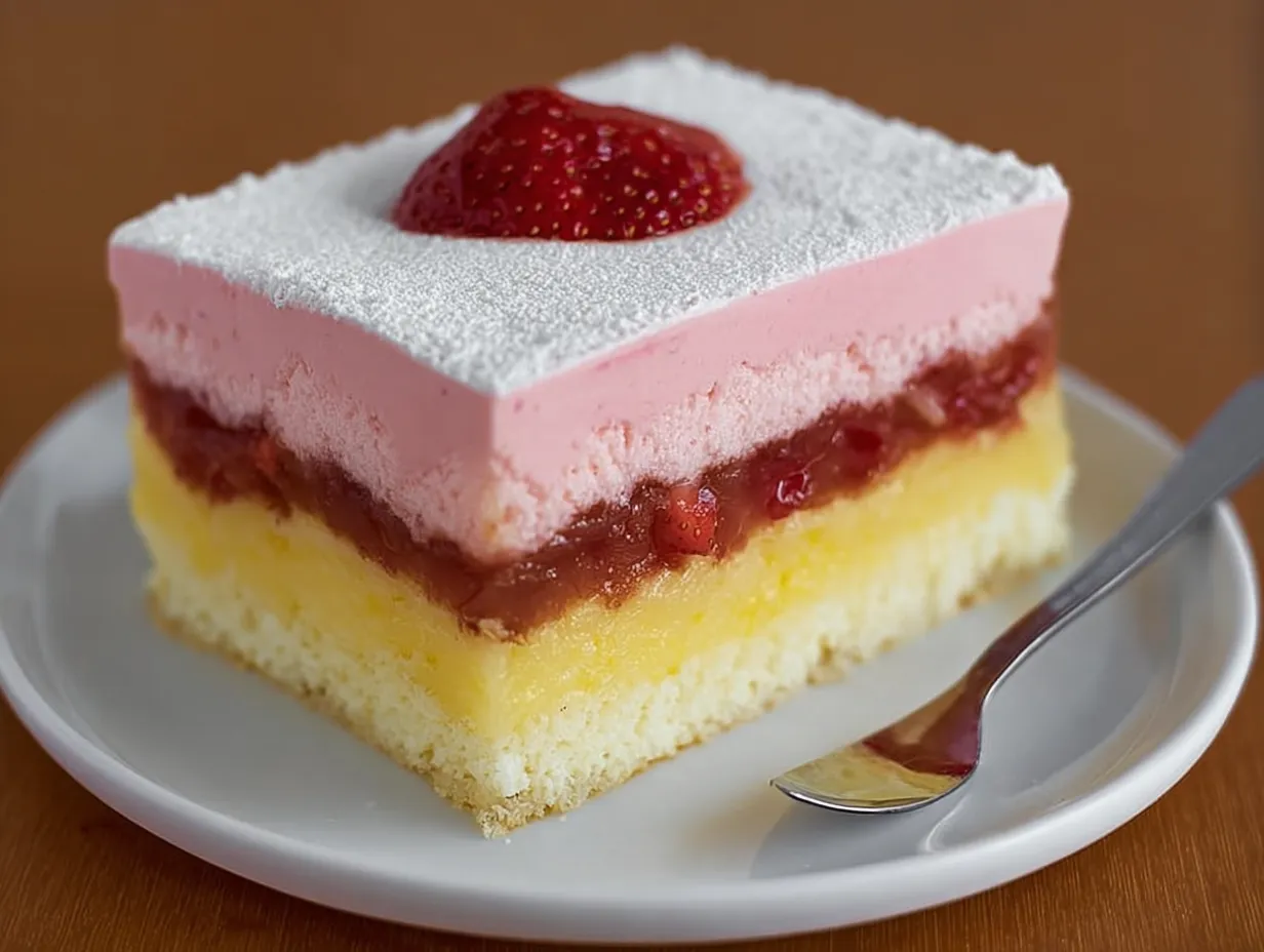 Strawberry & Pineapple Layered Dessert – Fresh, Creamy, and Irresistibly Light