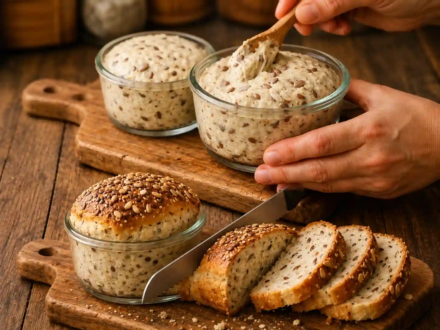 Seeded No-Knead Jar Bread – Easy Artisan Bread with a Crispy Crust