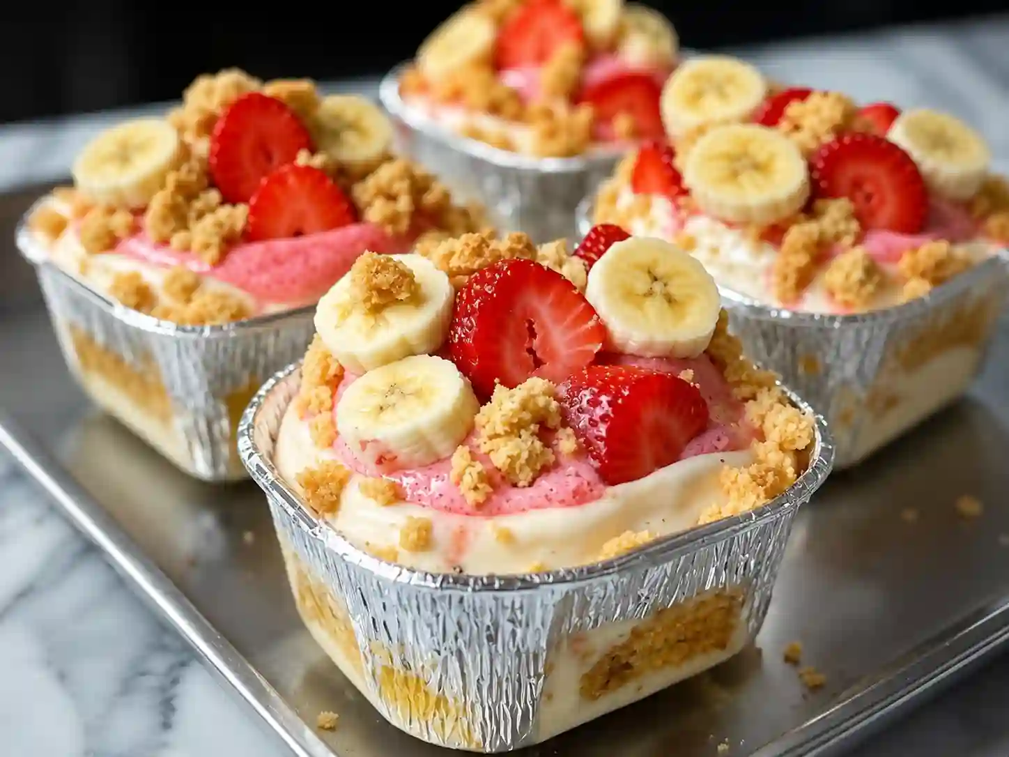 Strawberry Cheesecake–Style Banana Pudding