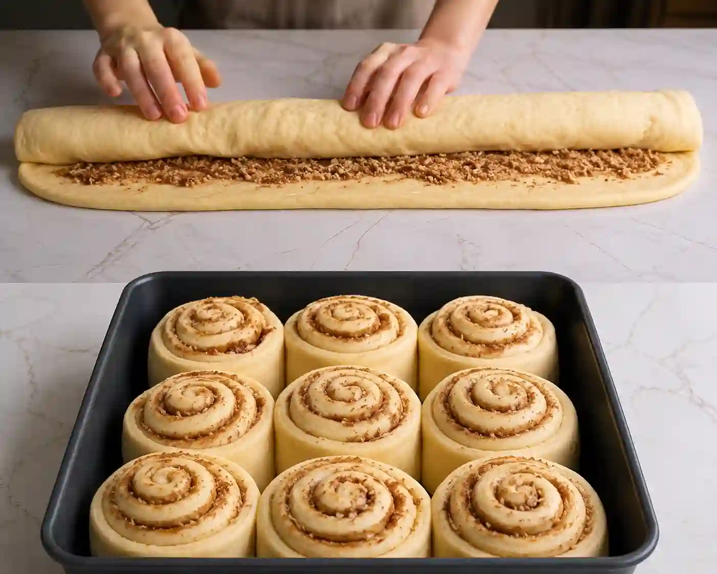 Soft and Fluffy Cinnamon-Walnut Rolls with Cream Cheese Frosting