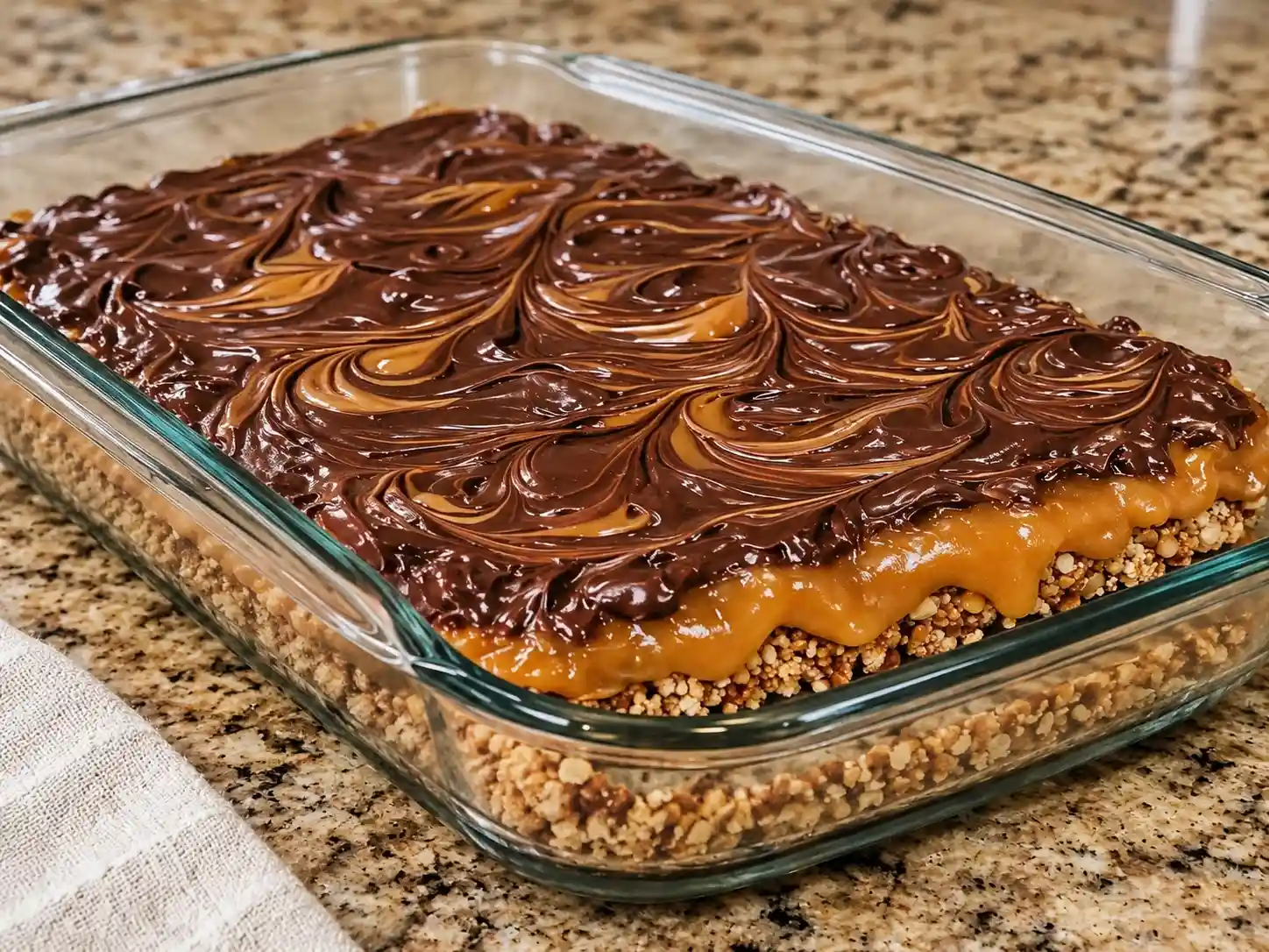 Salted Caramel Pretzel Bars with Chocolate